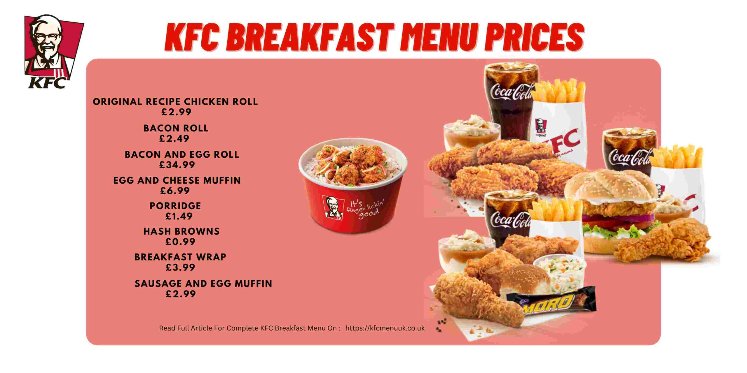 KFC Breakfast Menu